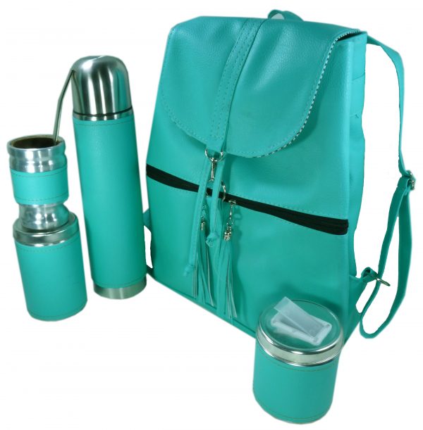 Set matero con mochila color verde agua