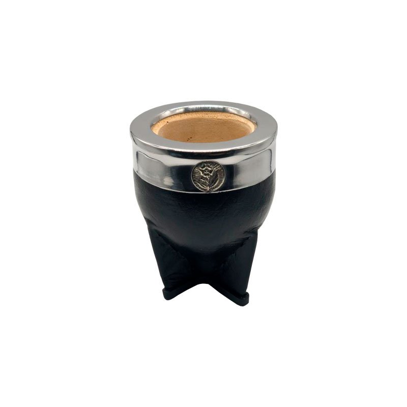 Mate imperial negro con virola de acero inoxidable